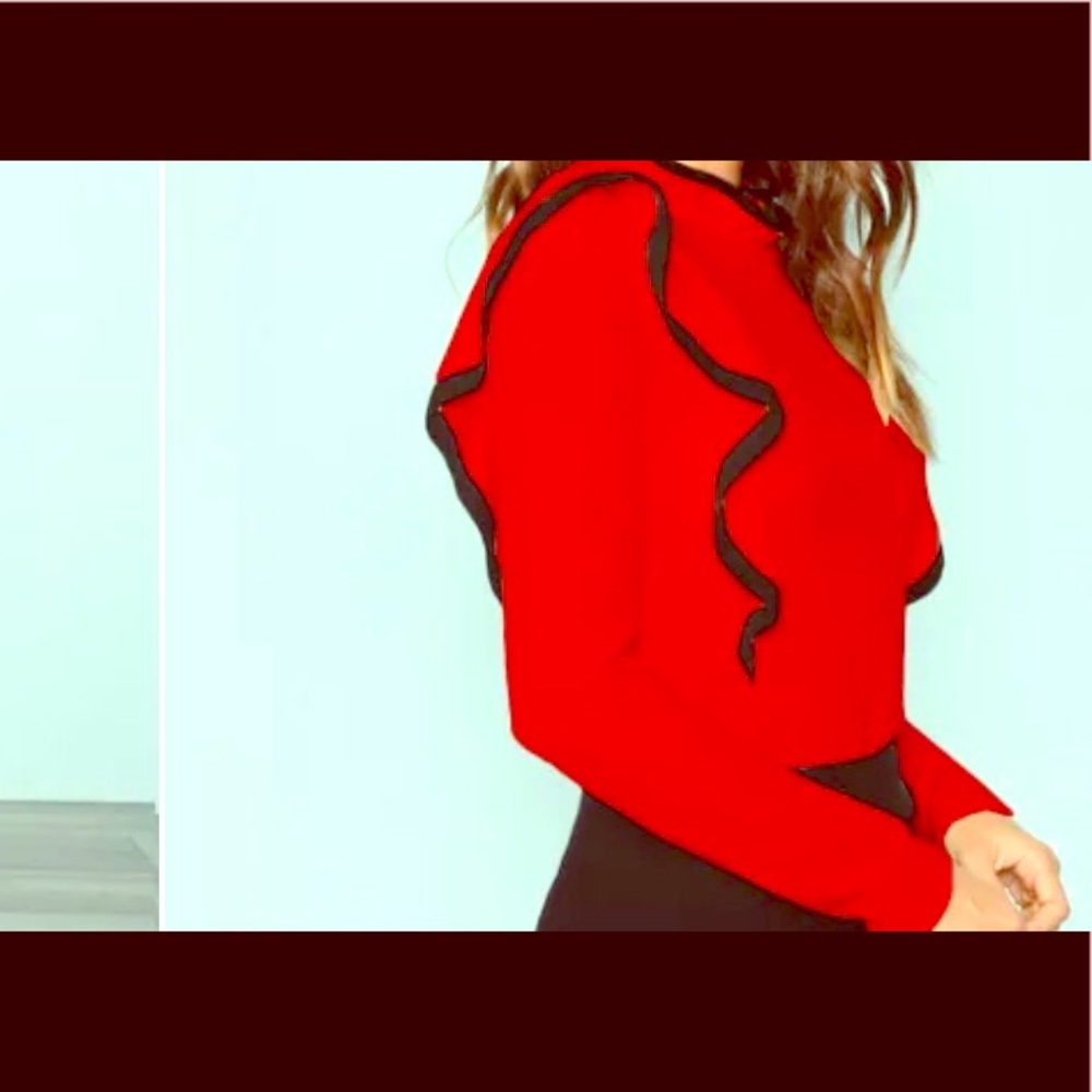 Ruffle trim casual shirt